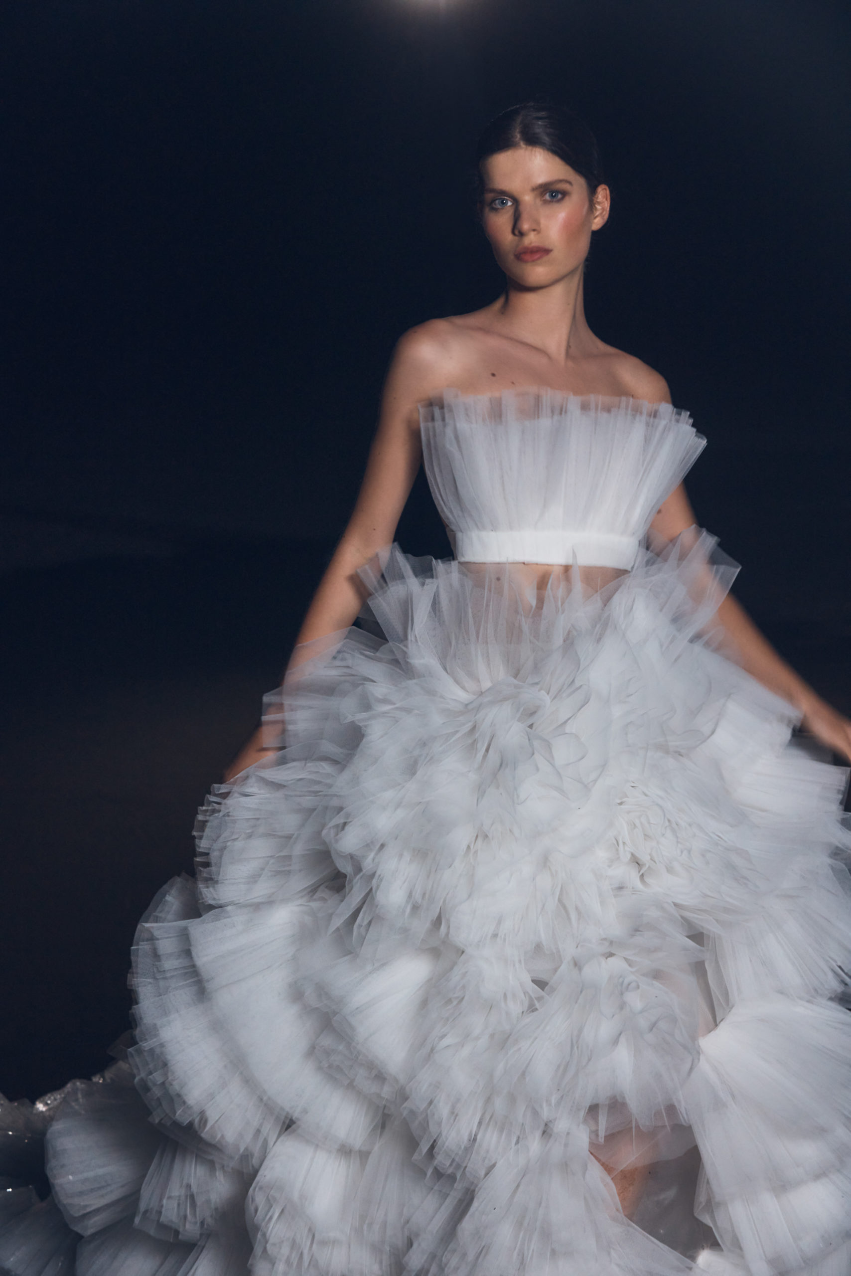 Kaviar Gauche tulle wedding gown. The Lane Fall 2022 Bridal Week Runway