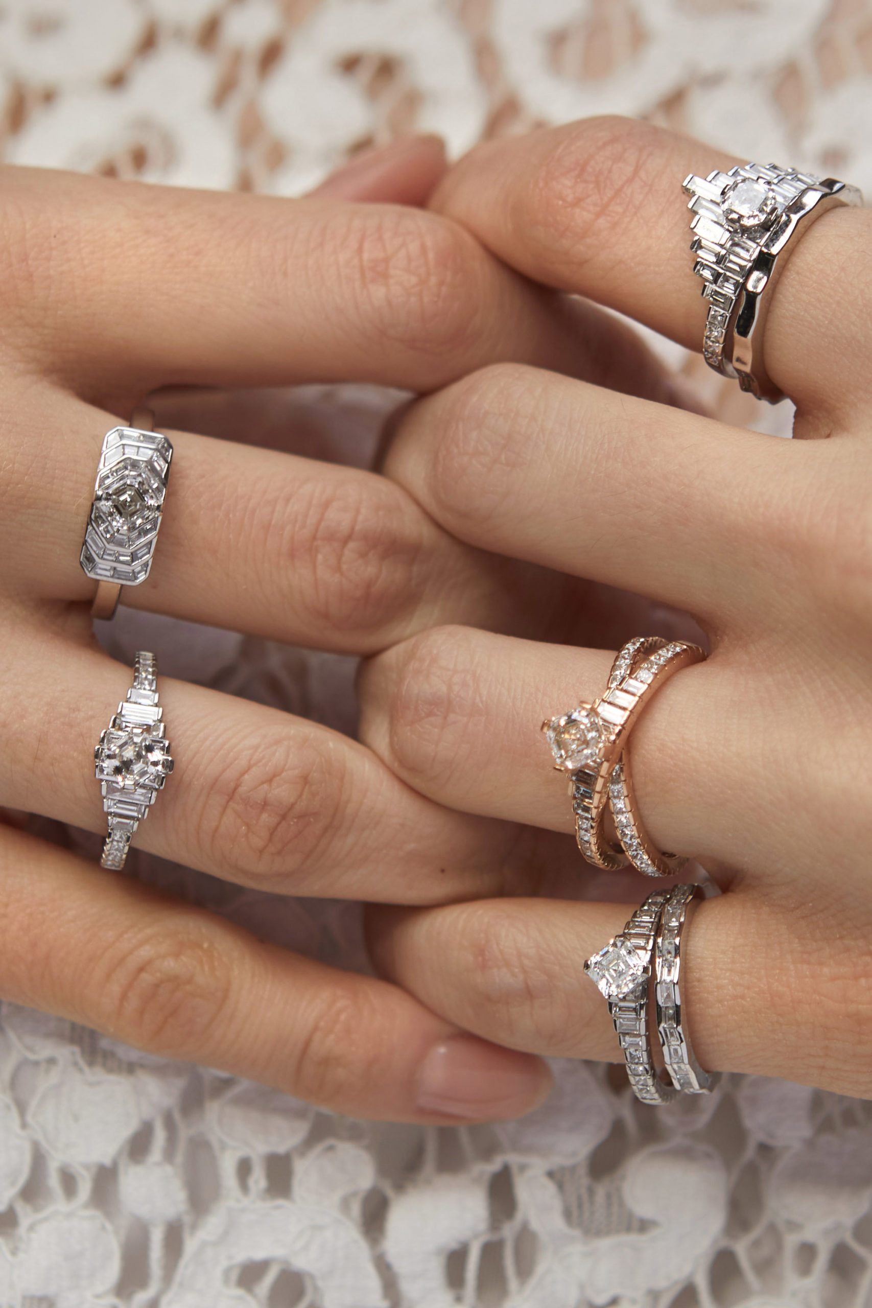 Tomasz Donocik Diamond Art Deco Engagement Rings inspired by New York architecture.