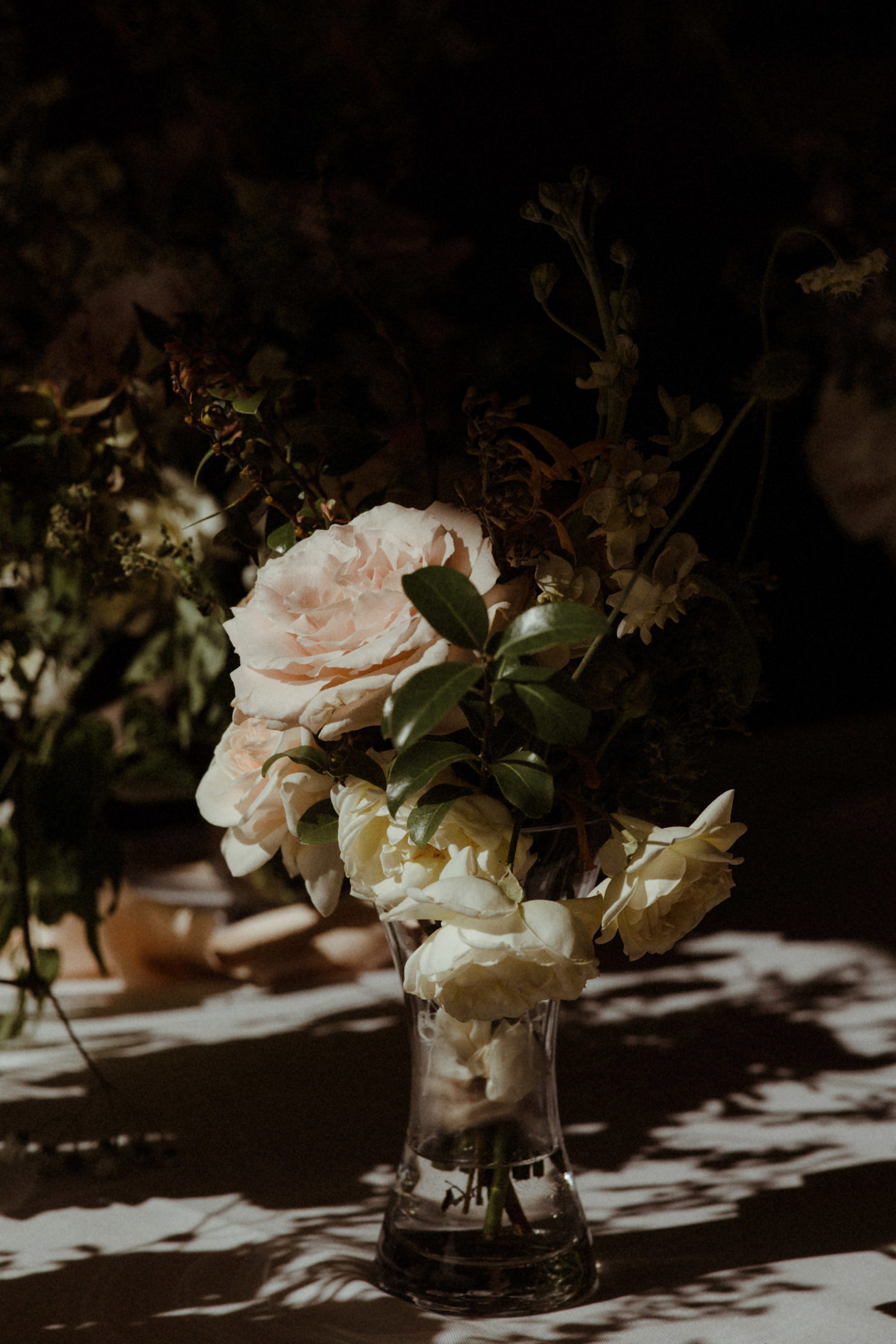 Wedding floral vase arrangement