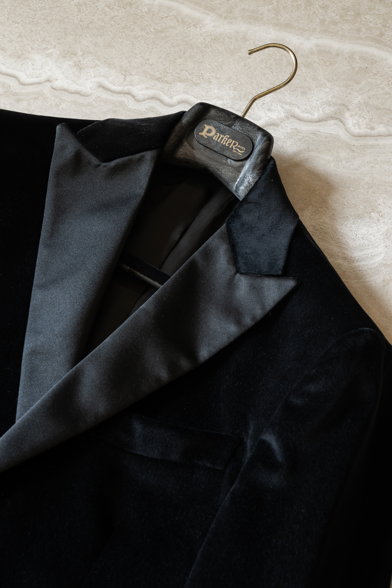 Parker & Co velvet suit with silk lapels